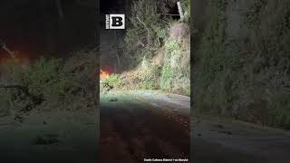 Look Out! California Rockslide Causes Trees to Fall Across Road