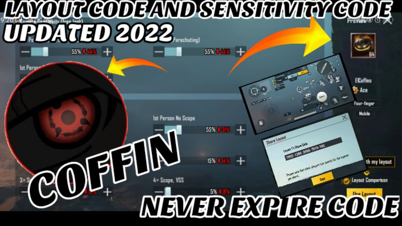 COFFIN NEW SENSITIVITY CODE 2022 | COFFIN CONTROL CODE | COFFIN SENSITIVITY SETTINGS  PUBG MOBILE