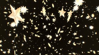 Gold Star Cut Shaped Gemstones Floating Reflect Bright Sparkle Light 4K Video Effects HD Background