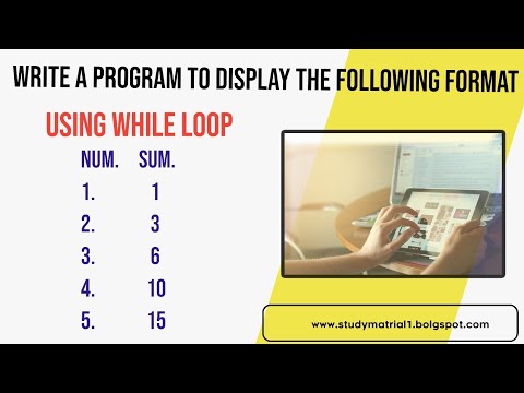 display following format using while loop, (chapter 6 Q2) #ARSHAD_VLOGS