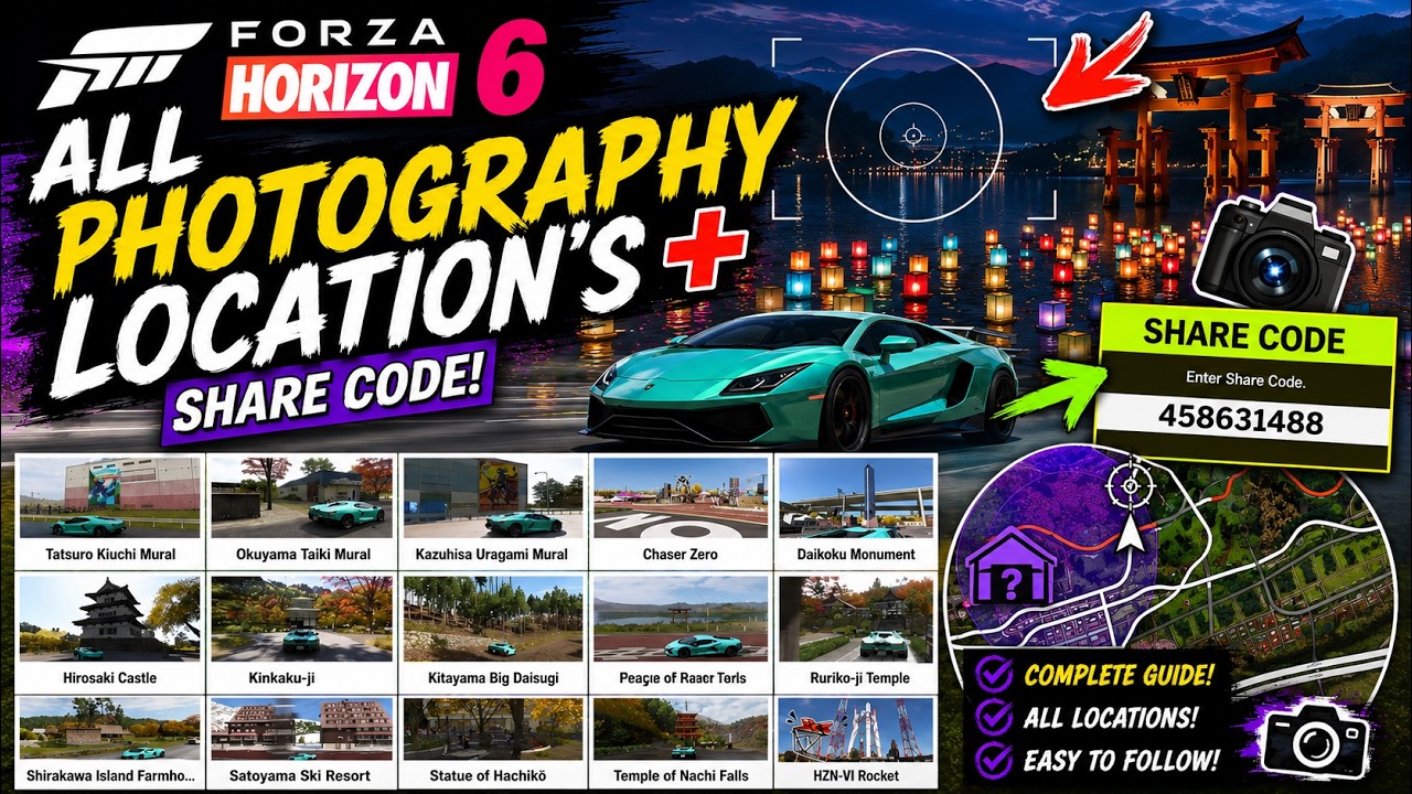 Forza Horizon 6 ALL Photography Locations + Share Code Complete