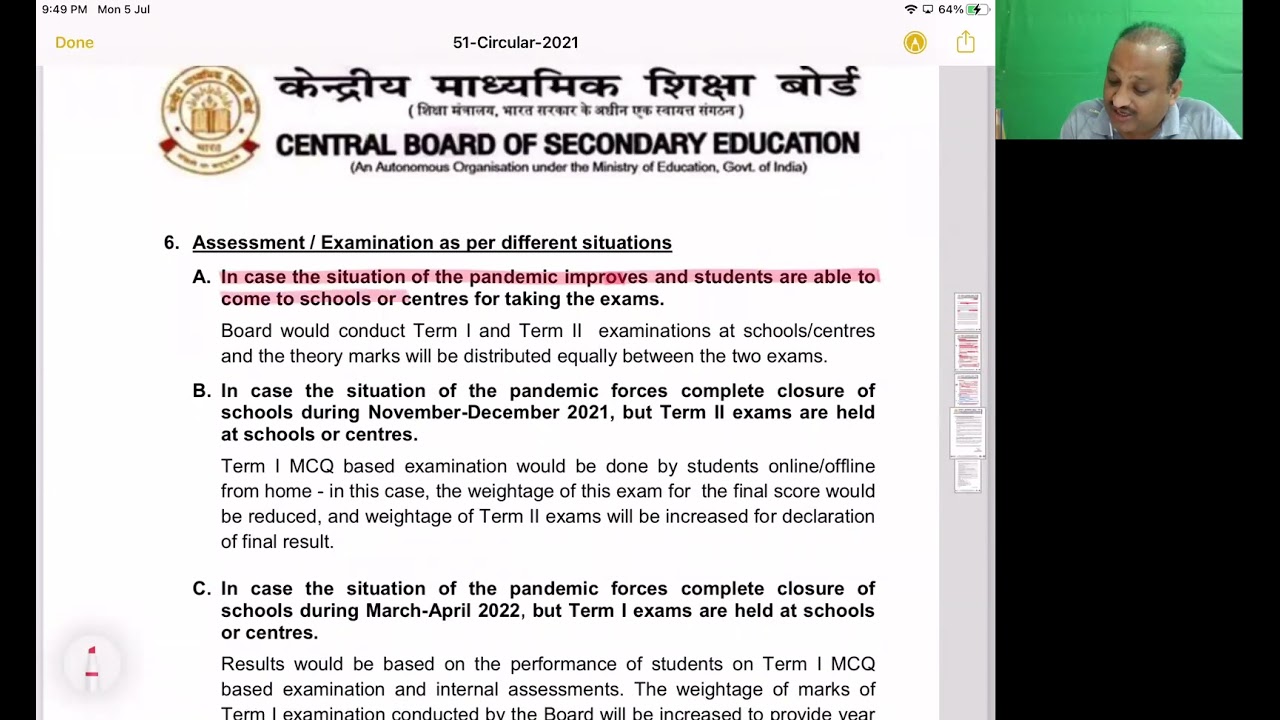 Special Scheme of Assessment For CBSE (2021-22) 10TH/12TH
