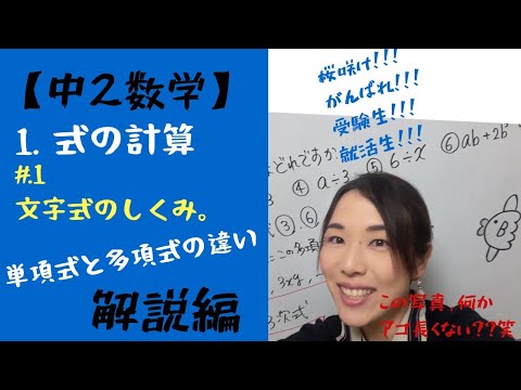 中2数学 1 文字式のしくみ 単項式と多項式の違い 何次式 Youtube 中2数学 1 文字式のしくみ 単項式と多項式の違い 何次式 Youtube