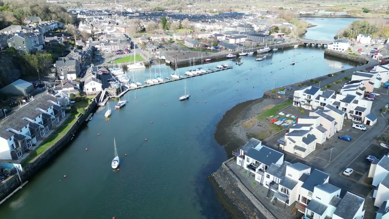Porthmadog Harbour Drone 4k