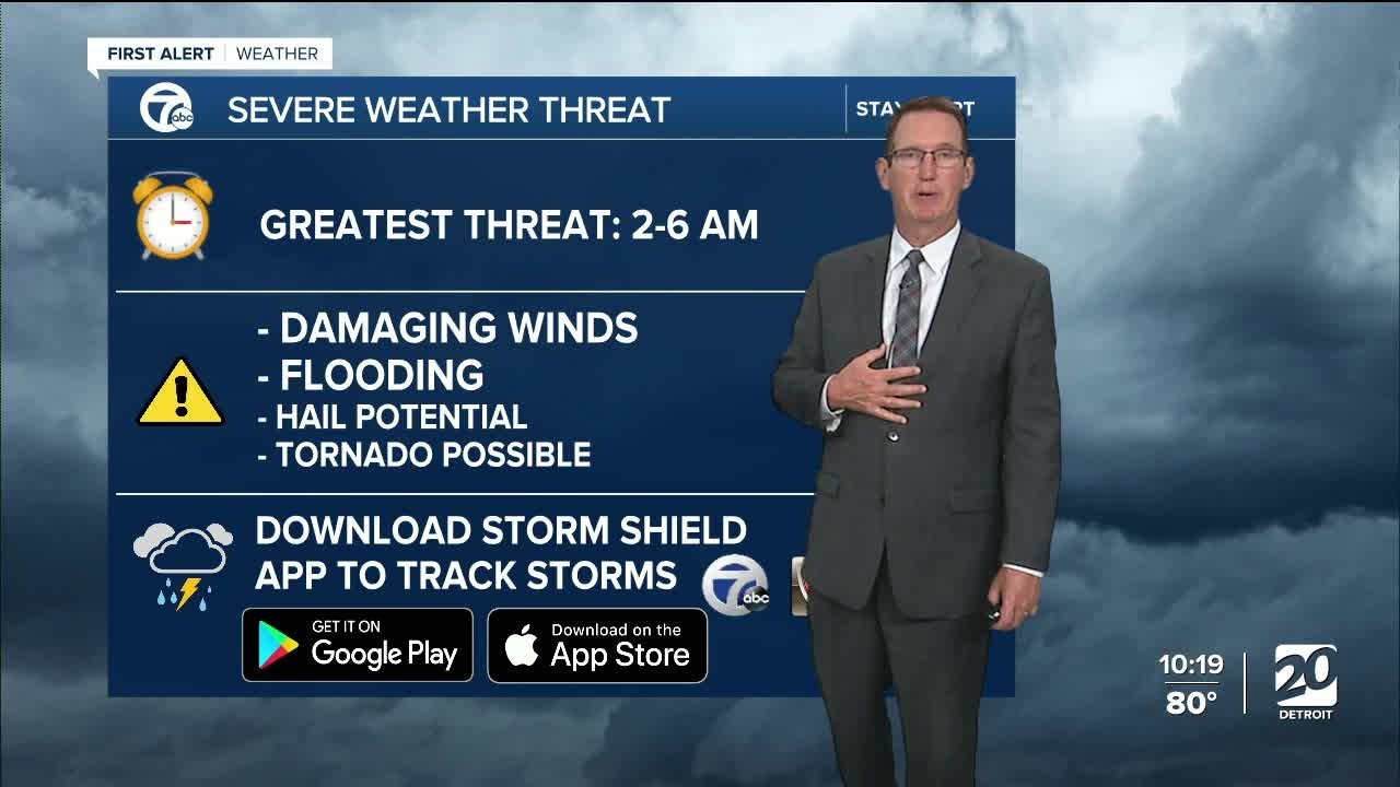 Severe storm threat after 2 AM - YouTube