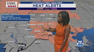 Thursday Morning Forecast for Baton Rouge 8-14-25: Heat Advisory; PM Isolated to Scattered T-storms