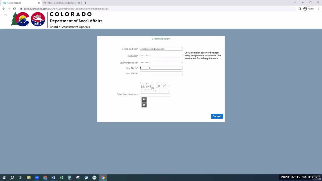 How to Create a Self Represented Taxpayer User Account