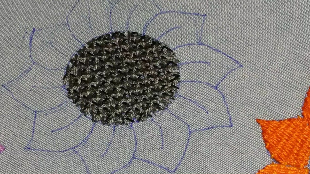 Hand Embroidery Filling with Lattice Work Easy Flower Design Part 1