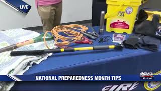 Creating car kits with Clay Fire for National Preparedness Month