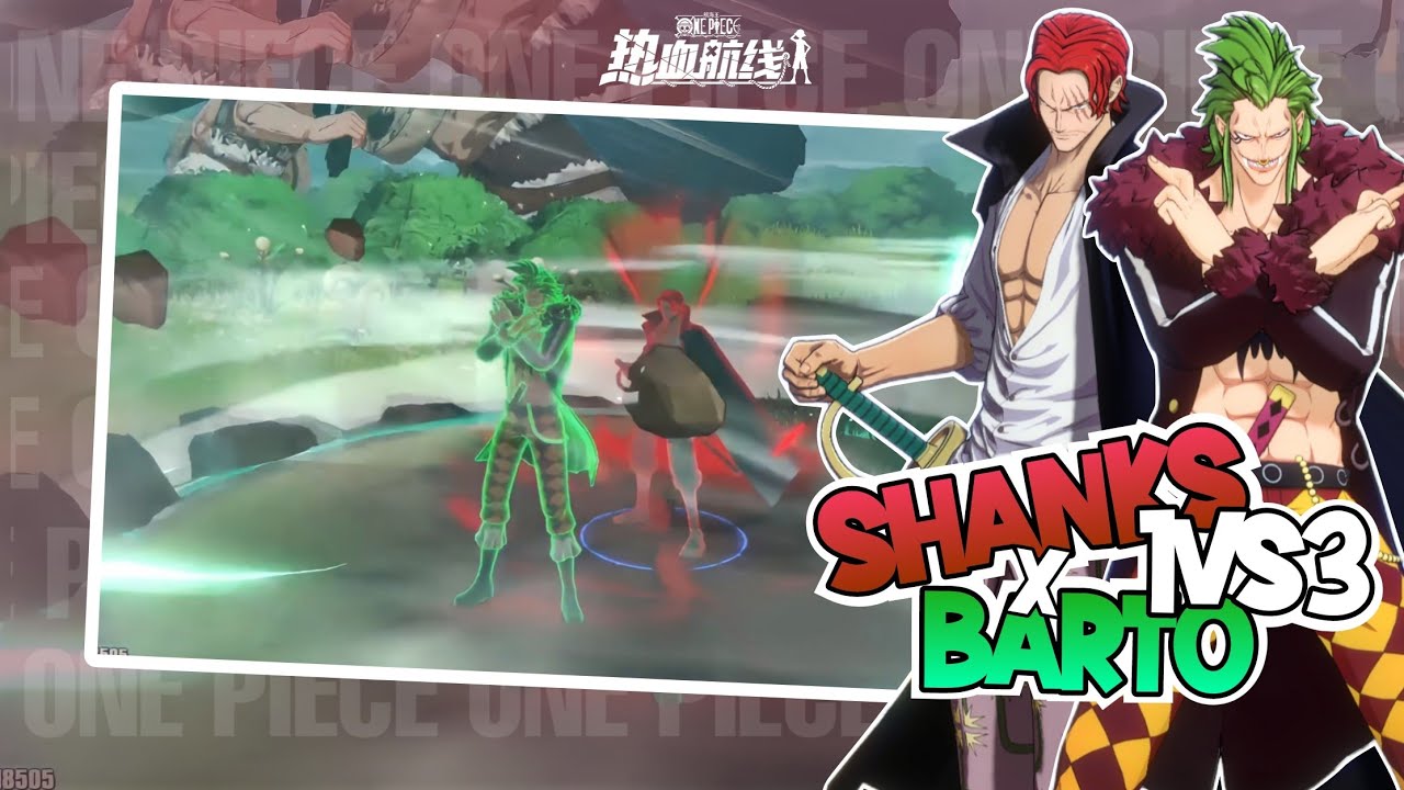 ABSOLUT BARRIER ‼️ SHANKS x BARTOLOMEO 1VS3 PVP GAMEPLAY - One Piece ...