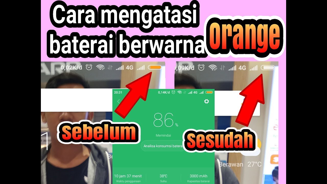Cara mengatasi baterai warna orange pada HP Xiaomi - YouTube