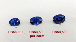 Difference Between Unheated & Heated Royal Blue Sri Lankan Sapphire in the 4 to 5-Carat Range