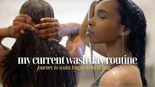 MY NATURAL HAIR WASH DAY ROUTINE FOR LENGTH RETENTION | Journey to Waist Length Hair