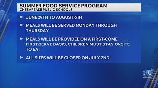 Chesapeake Public Schools announces Summer Food Service program