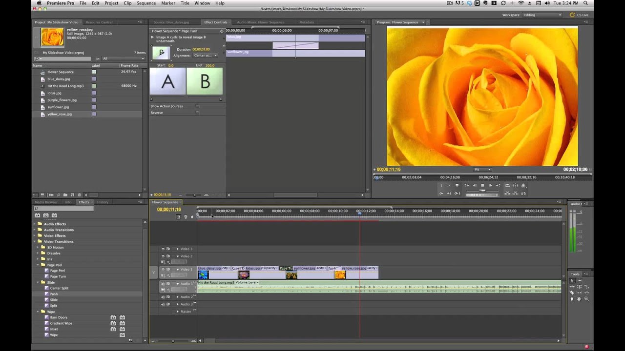 Premiere Tutorial #2 Part 2 - Adding Transition Effects - YouTube