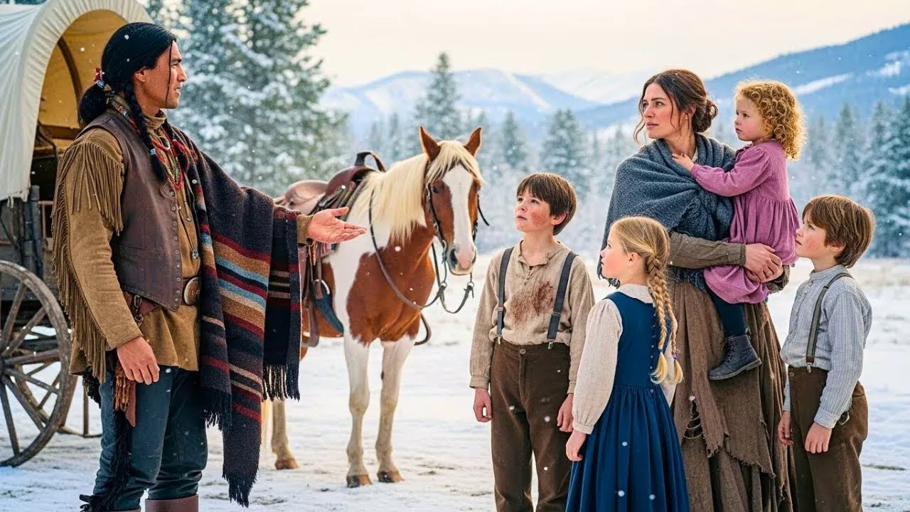 ＂¡Ven conmigo!＂ Dijo Jefe Apache Tras Ver Mujer con Hijos en la Ventisca  Pero ella estaba cone