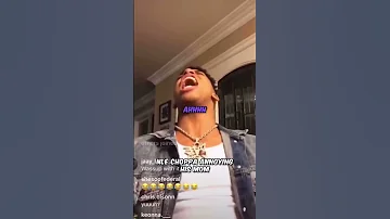 NLE Choppa annoying his mom while on IG live