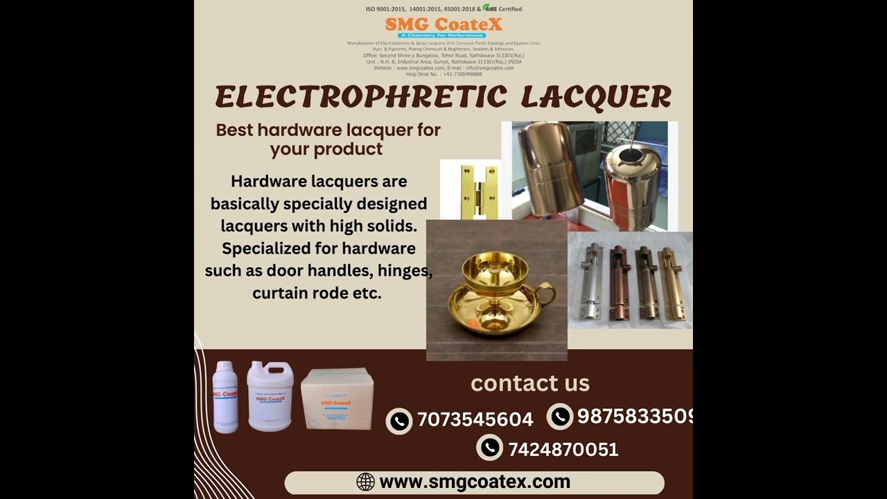 Electophoretic Hardware Lacquer || Coating Chemical || Glossy Lacquer || CED Chemical ||