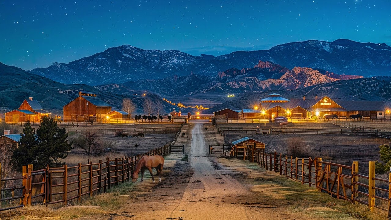 Peaceful Evening at the Horse Farm | Starry Night Sky & Serene Ambience for Relaxation and Calm