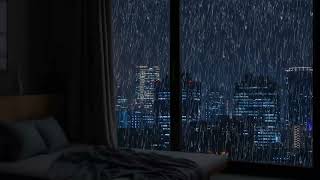 Goodbye Loneliness to Sleep Instantly in Cozy Bedroom with Heavy Rain - Mutinous Thunder on Window