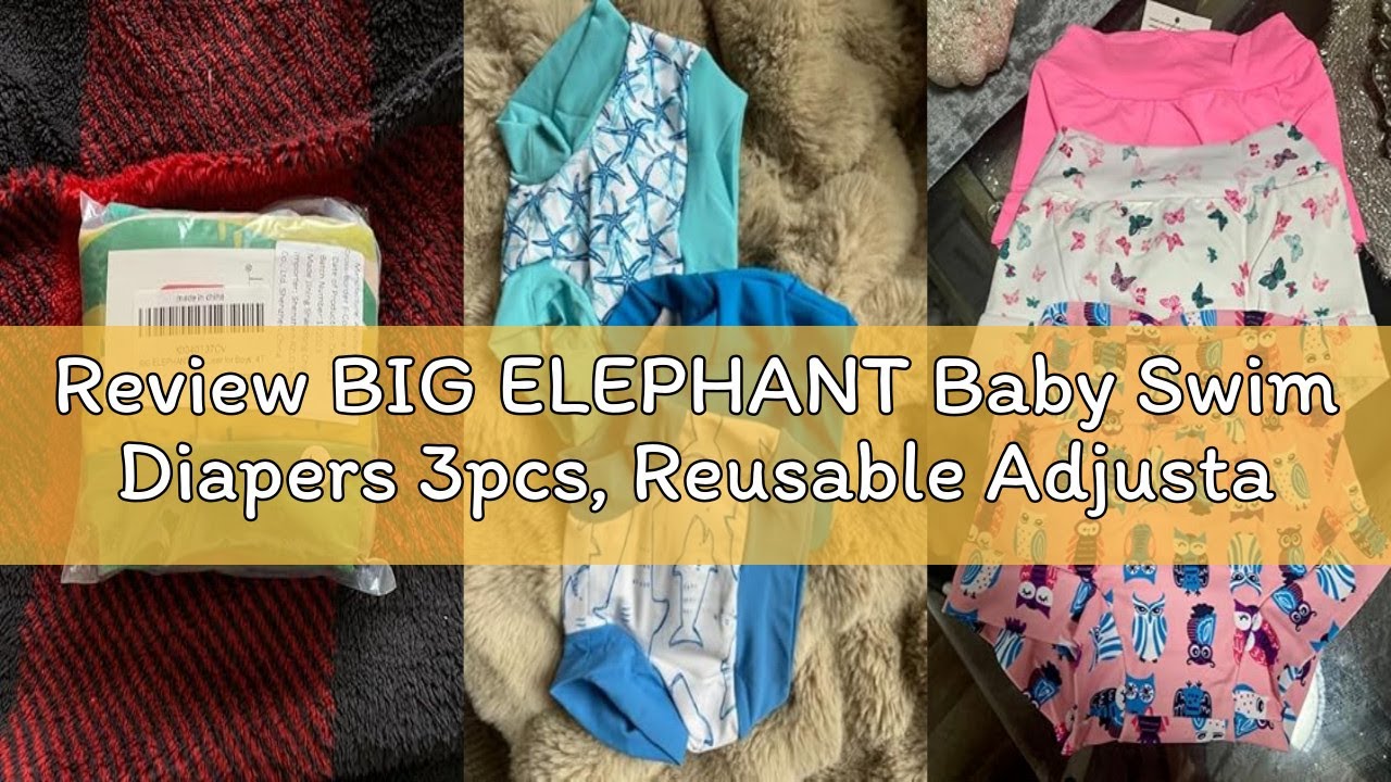 Review BIG ELEPHANT Baby Swim Diapers 3pcs, Reusable Adjustable Washable Waterproof Swimming Diaper