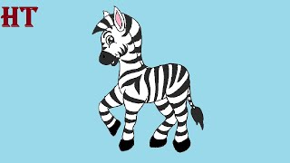 How to draw a Cartoon Zebra Step by Step Easy How to draw a Cartoon Zebra Step by Step Easy