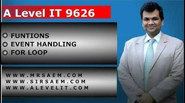 A Level IT 9626 Programming For The Web JavaScripting