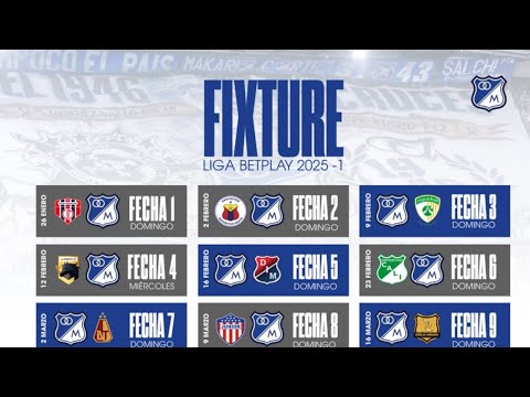 Tenemos fixture para Millonarios 2025-1. El "colo" Ramírez se va a prestamo.