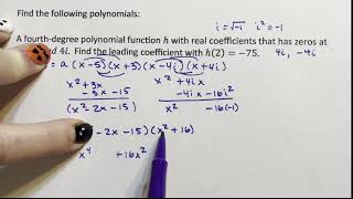 Higher Order Polynomial - Finding a Polynomial