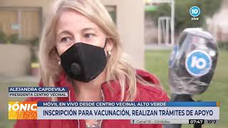 Centro Vecinal de Alto Verde: inscriben para la vacunación
