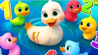 "Counting with Ducks! 🦆 Five Little Ducks Nursery Rhyme”