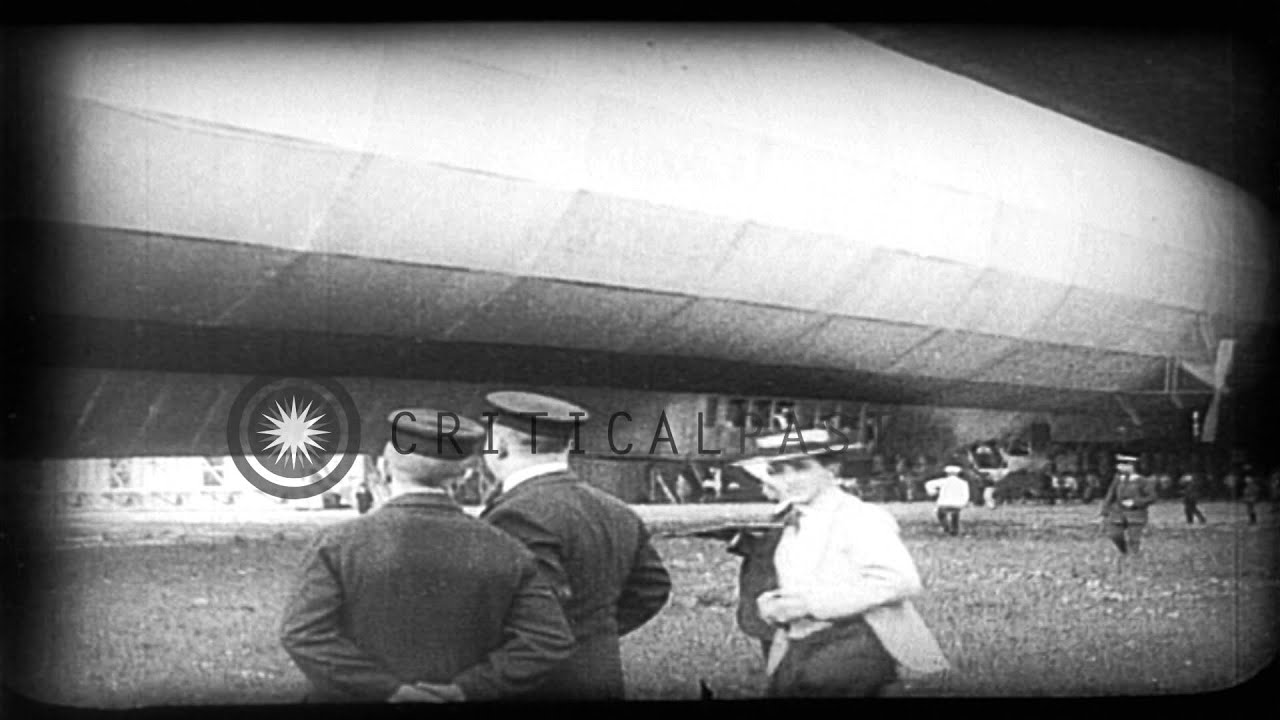 Views Of Airship Lz13 Hansa And Count Ferdinand Von Zeppelin Views Of Damaged Hd Stock Footage Youtube