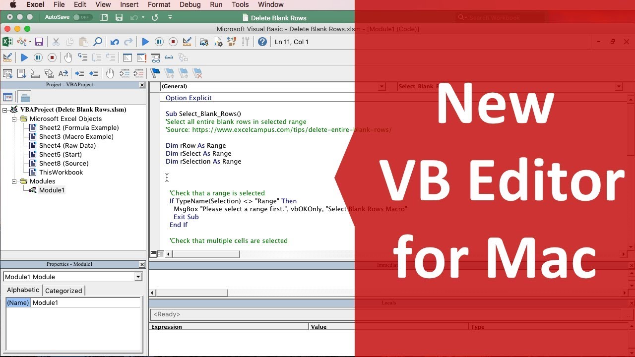 code visual basic for excel using visual studio 2016