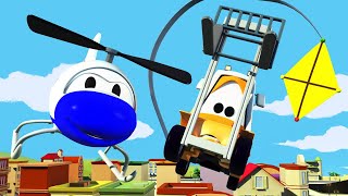 - 子供向けの警察車のアニメ タコと飛ばされる  - 子供向けトラックアニメ 🚨 Police car for kids screenshot 2