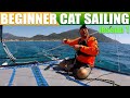 Beginner catamaran sailing lesson  First time out  Sailing lesson with onboard commentary