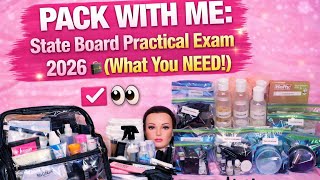How I Packed for My 2026 State Board Practical Exam (Cosmetology) 🎀| What I packed + tips ✨
