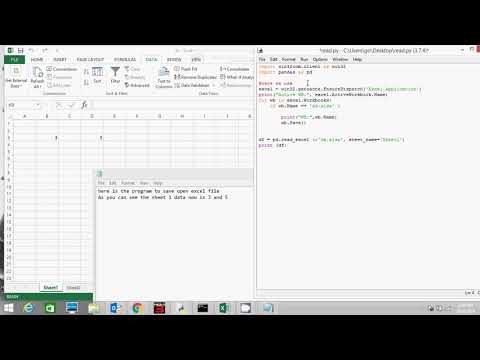 Python - Read open excel file data