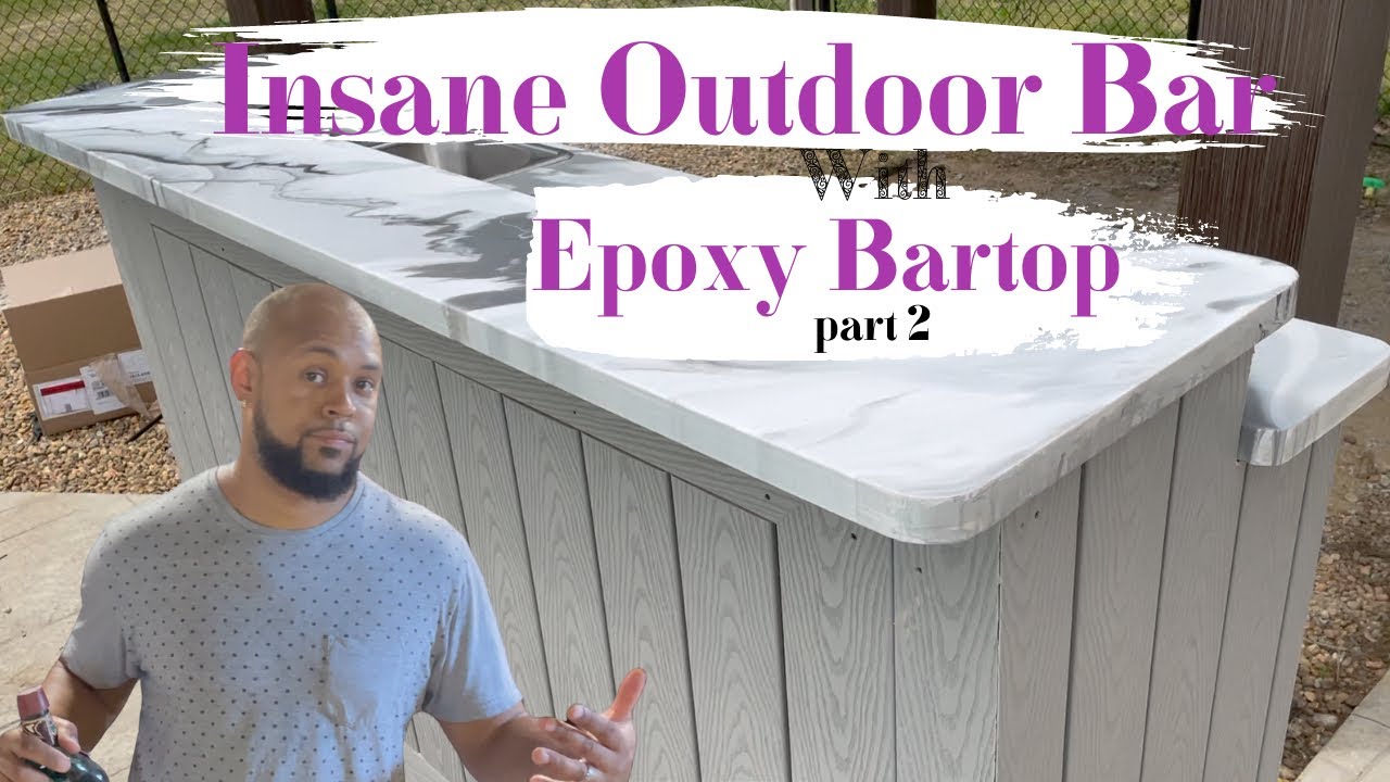 INSANE DIY OUTDOOR BAR// EPOXY BARTOP// OUTDOOR KITCHEN// DO IT YOURSELF doityourself 