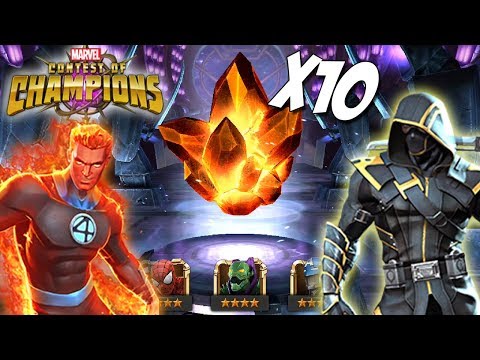 10x-4-star-crystal-opening-|-hunting-human-torch-&-ronin:-marvel-contest-of-champions