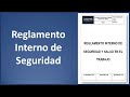 Elaboración del Reglamento Interno de Seguridad y Salud en el Trabajo