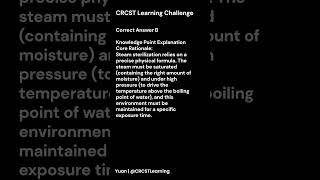 Ch14 Q5: The 3 MUST-KNOW Parameters for Steam Sterilization ⏱️ #CRCST