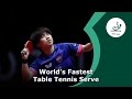 Worlds fastest table tennis serve