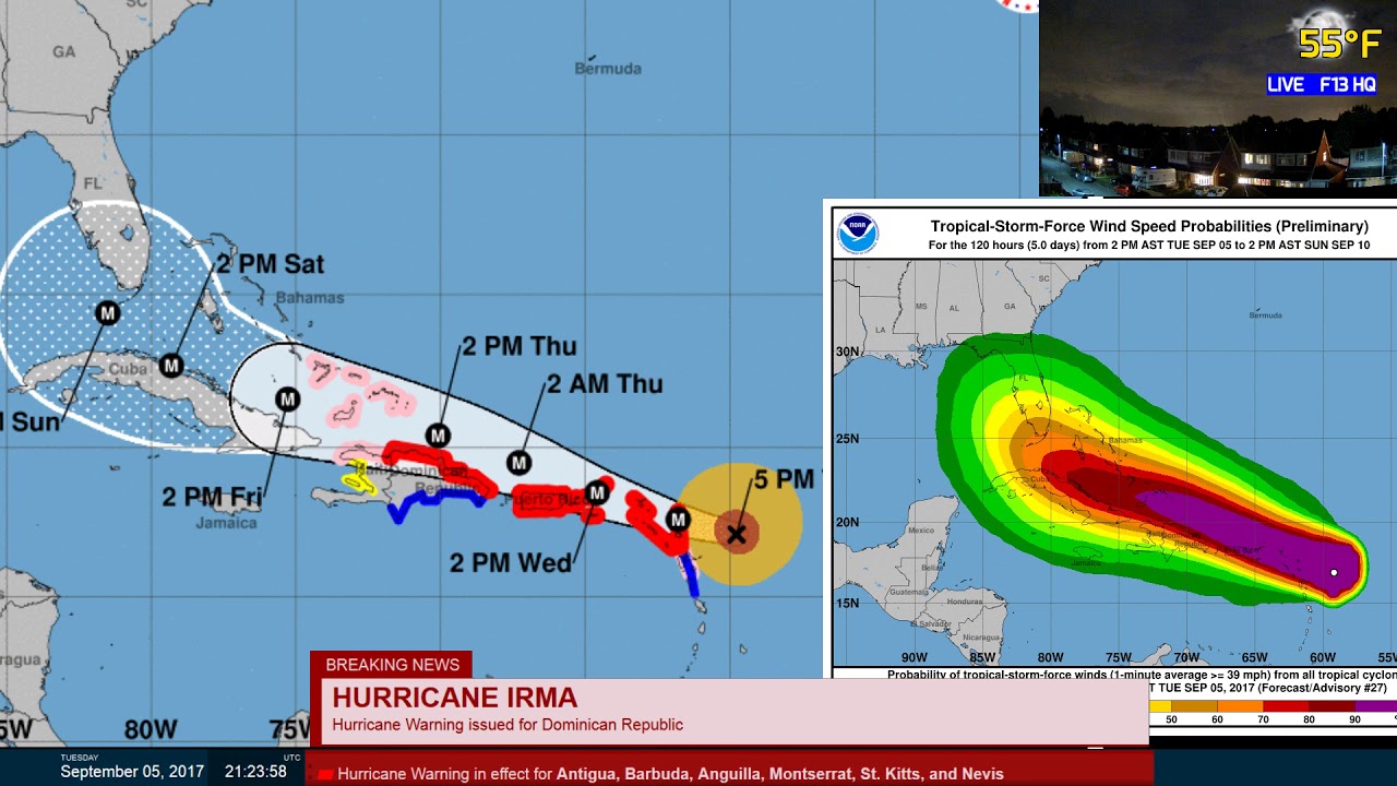 Hurricane Irma Coverage - September 5, 2017 (21:00-23:00 UTC) observation ps4