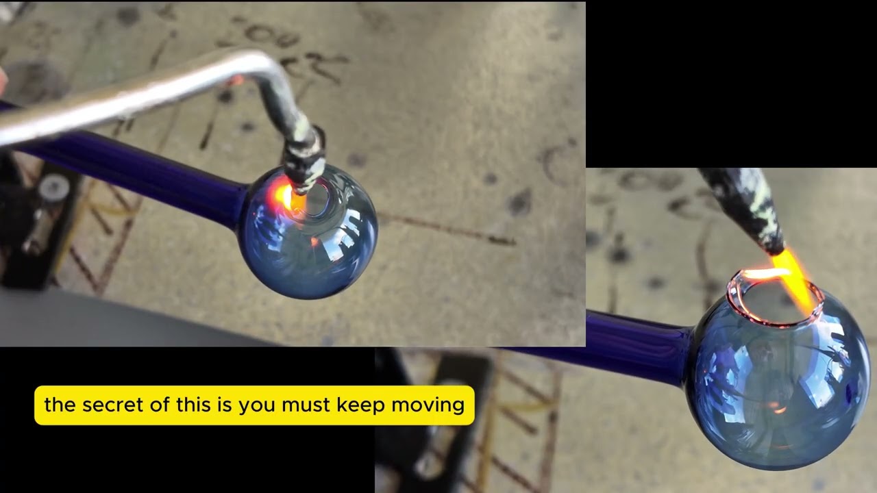 HHO hole opening in small glass boiling flasks