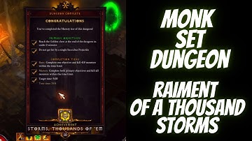 DIABLO 3 MONK RAIMENT OF A THOUSAND STORMS SET DUNGEON SEASON 23