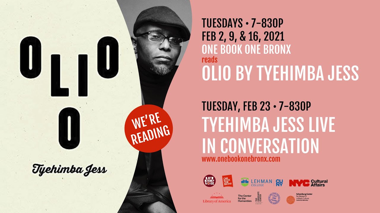 One Book One Bronx: Olio by Tyehimba Jess - February 16, 2021