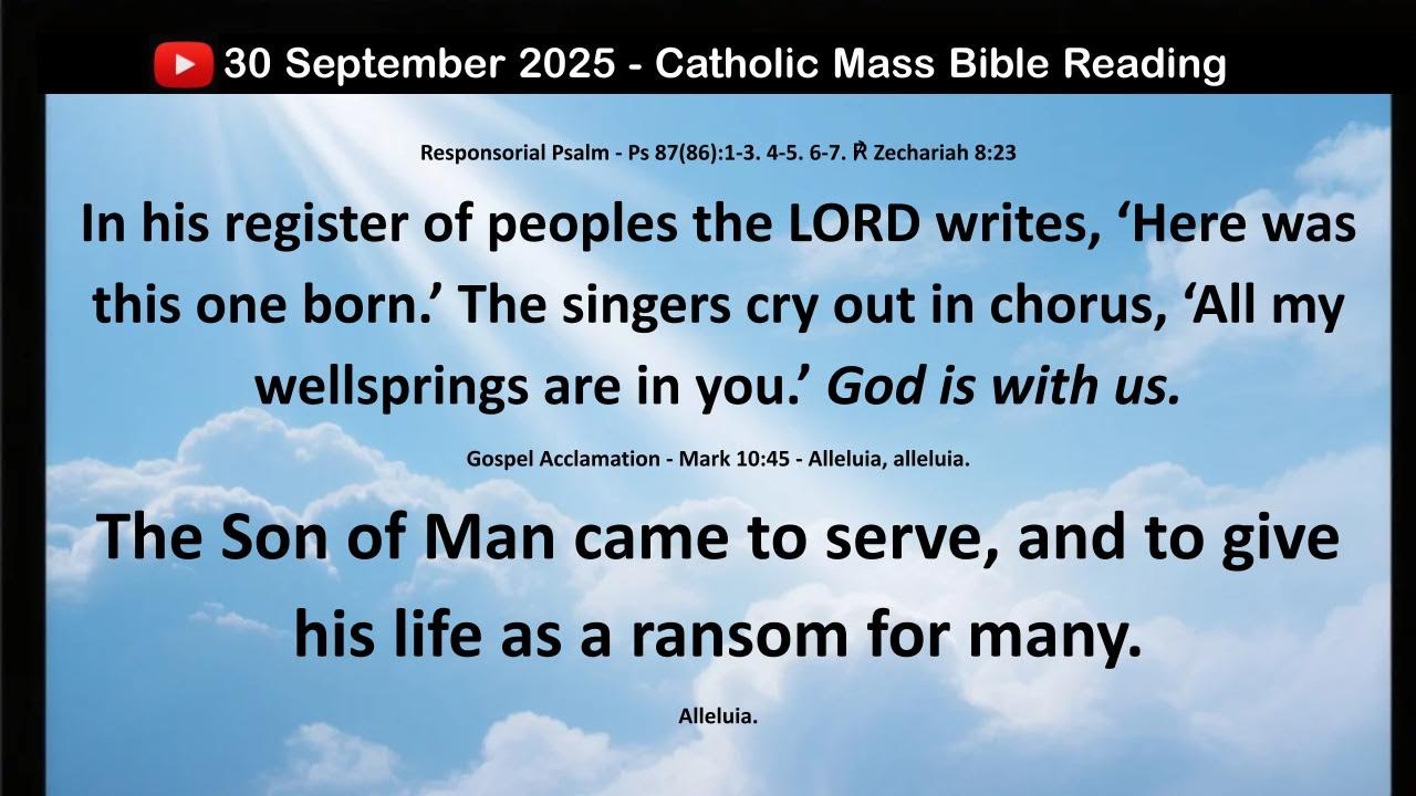 30 September 2025 Catholic Mass Bible Reading - YouTube