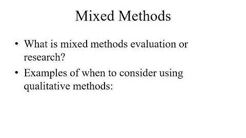 Mixed Methods Research: The Basics