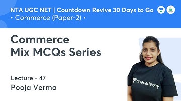 Commerce Mix MCQs Series | Commerce | NTA UGC NET JRF 2021 | by Pooja Verma