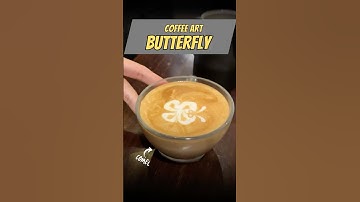 Tutorial latte art etching butterfly coffee #viralshorts #latteart #etching #lattearttutorial #milk